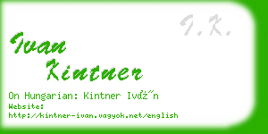 ivan kintner business card